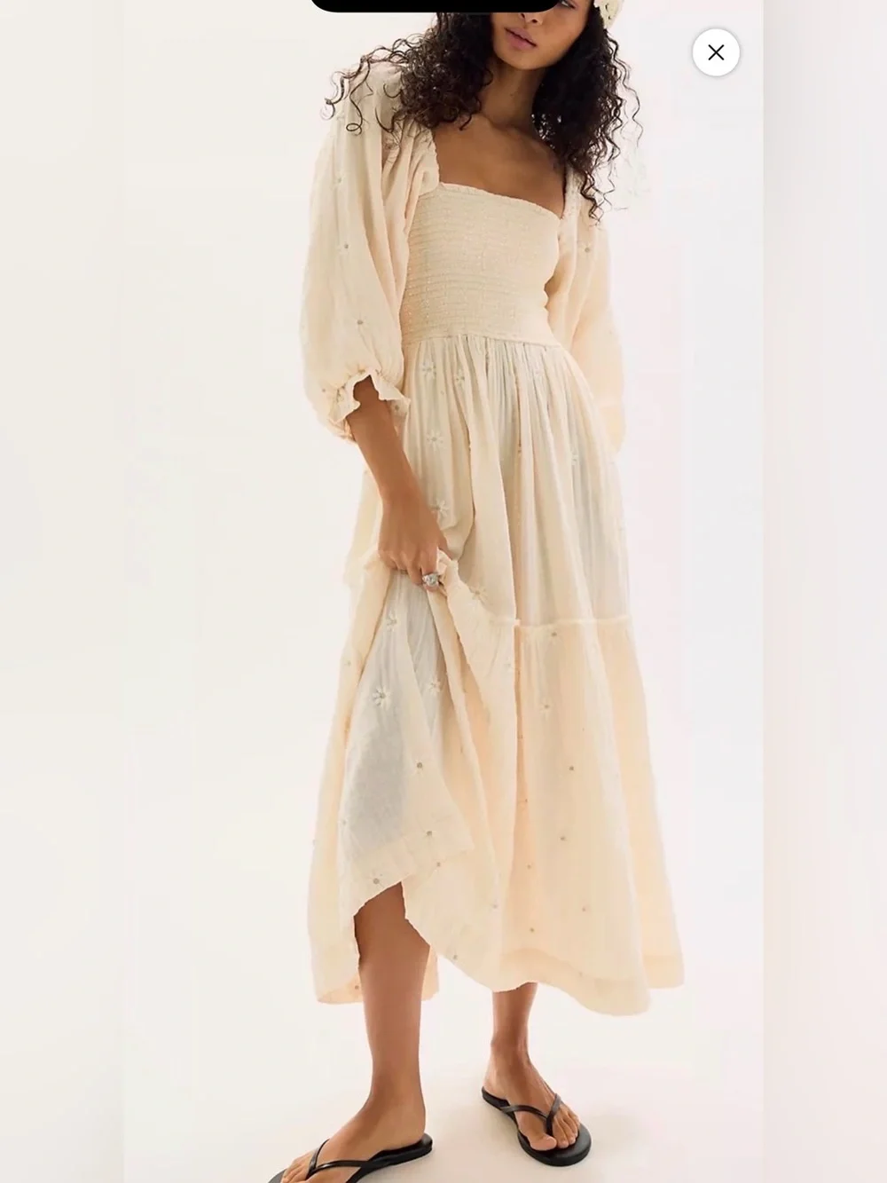 Free People Dahlia Embroidered Maxi Dress, Size Medium (Runs Small)